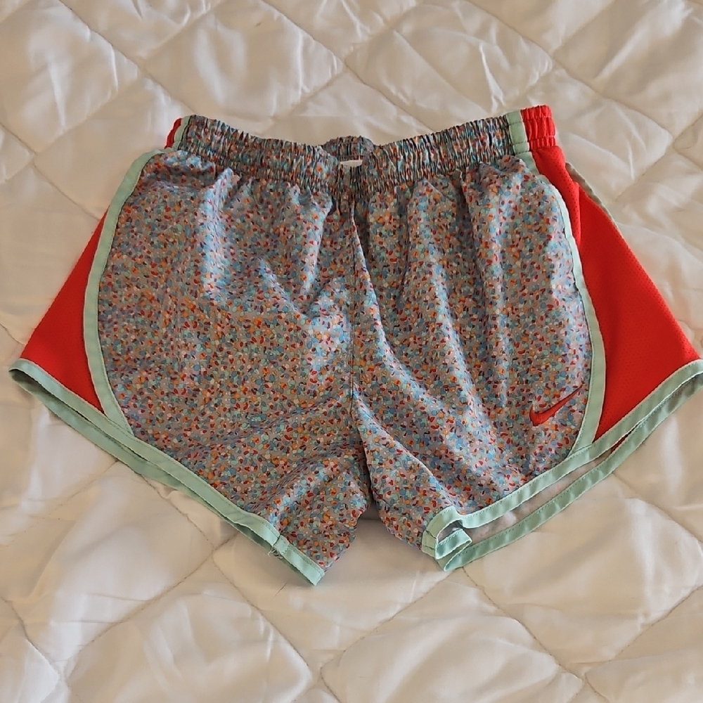 Nike Floral Running Shorts - Red and Mint